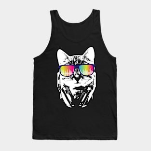 Music Cat Shirt Cool Kitten Headphones Sunglasses Tank Top